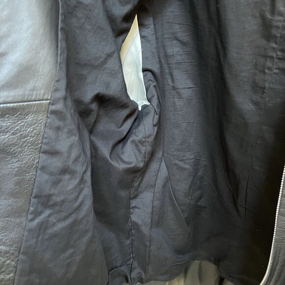 Sandy Dalal Vtg Leather Jacket Mens Sz 48 US M Black Full Zip Pockets - Picture 5 of 9